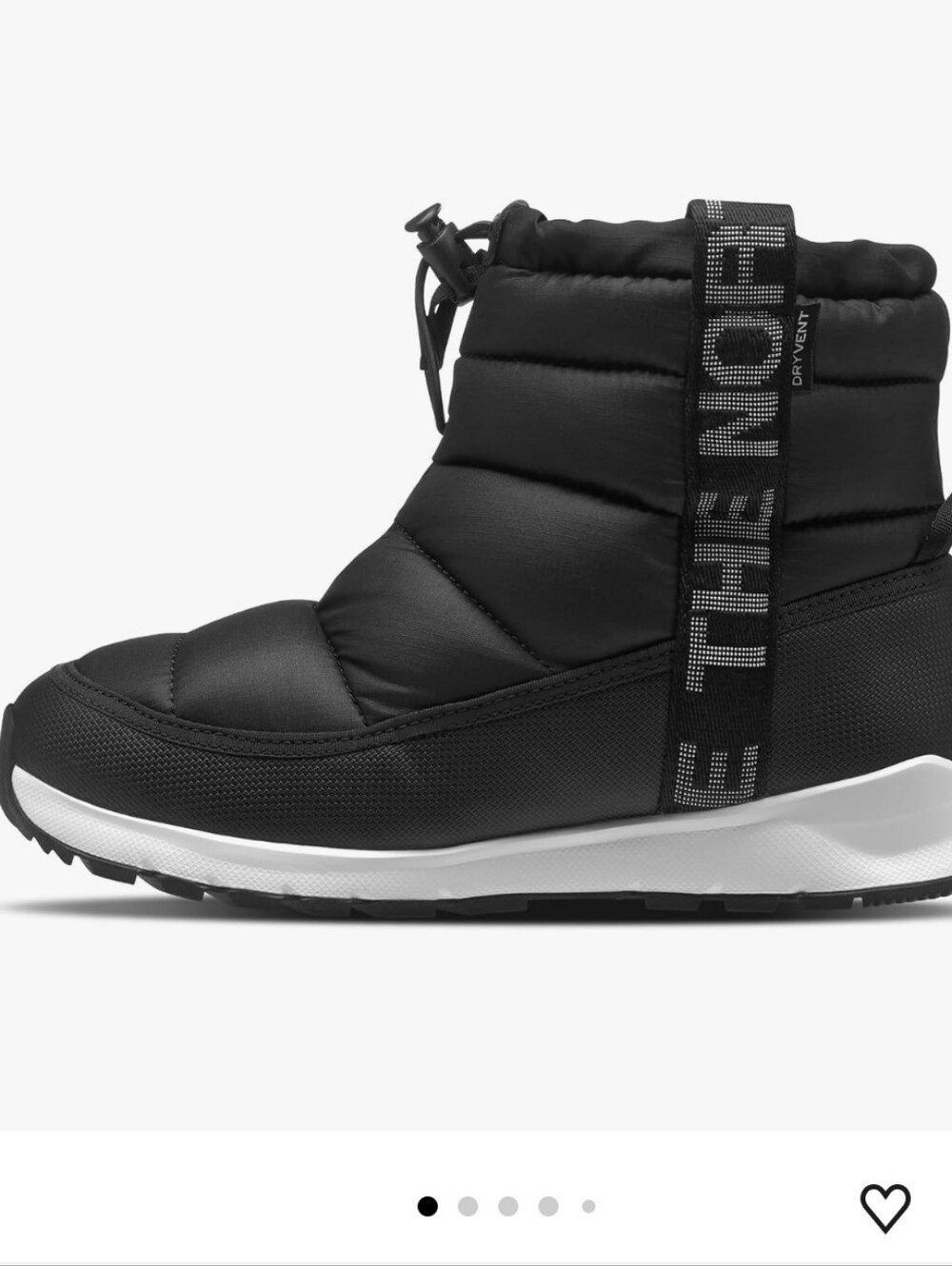 The North Face Kids Black & White Insulated Pull-On Boot